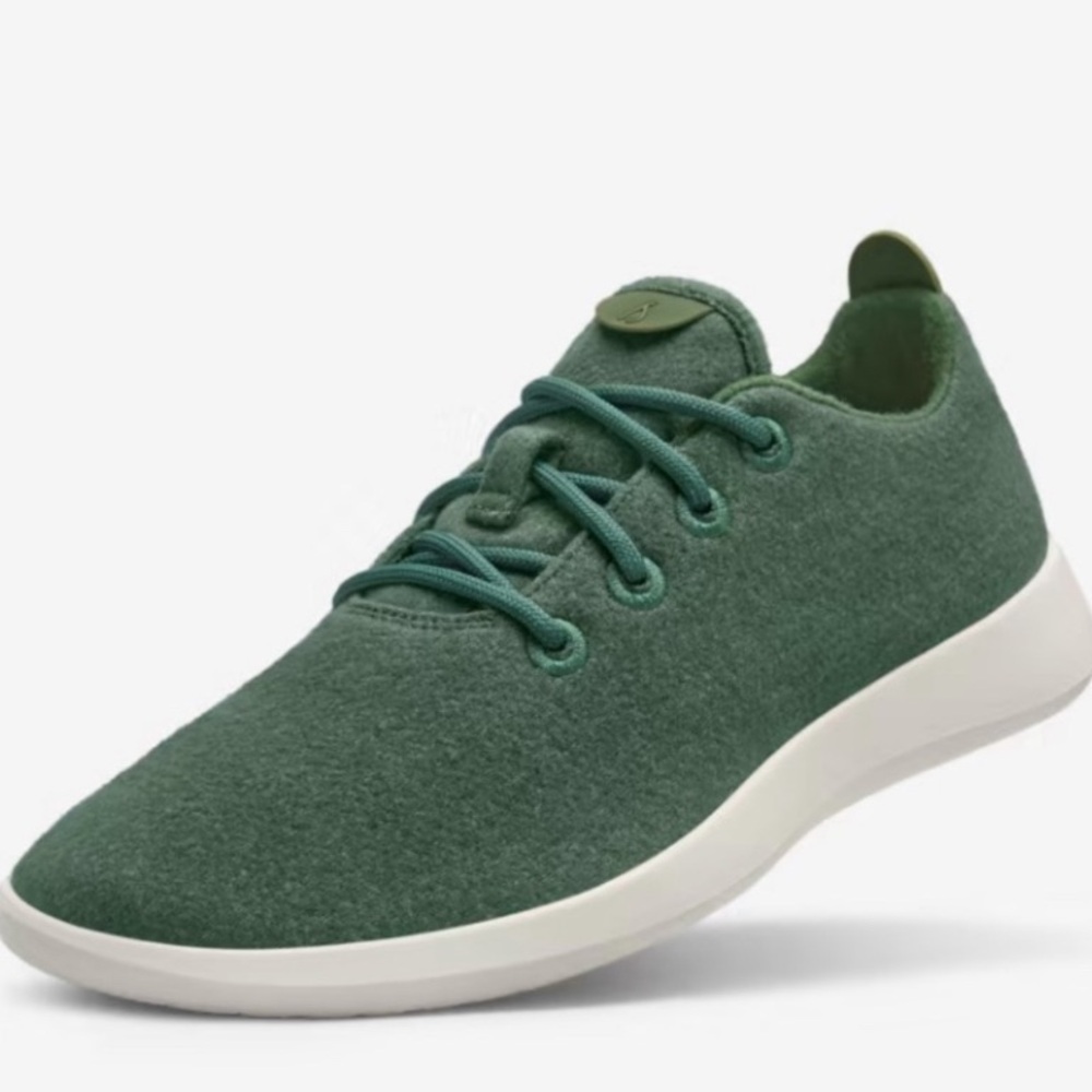 Allbirds Mens’s Wool Runners - Hazy Cargo Blizzard Sole (Green)